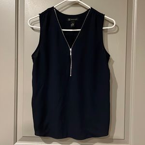 Navy Blue Tank with Front Zipper